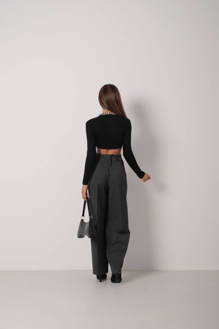 Basic Crop Knitwear Schwarz