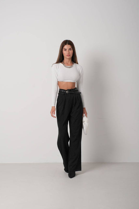 Basic Crop Knitwear Weiß